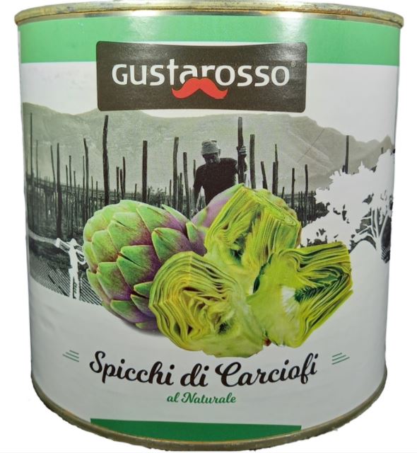 GUSTAROSSO- SPICCHI CARCIOFI AL NATURALE 2500GR*6