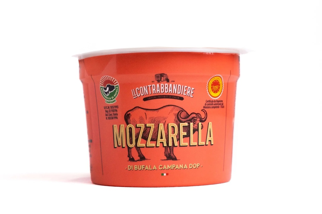 MOZZARELLA DI BUFALA DOP VASO 125GR  (CAJA 12UDS) -  IL CONTRABBANDIERE