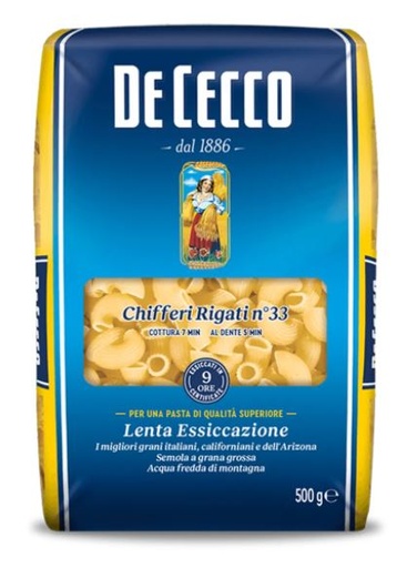 [300037] CHIFFERI RIGATI nº33 (500GR X 24) DE CECCO