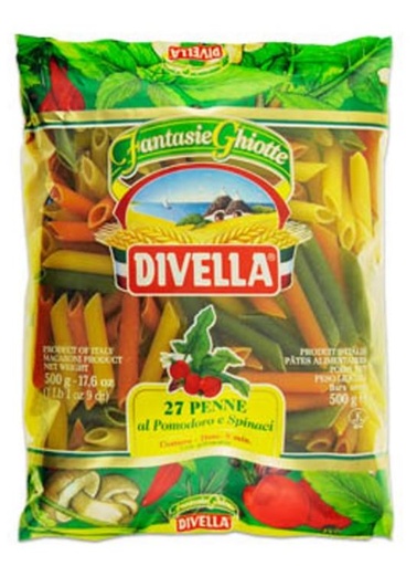 [300394] PASTA DIVELLA PENNE  POMODO. E SPINACI*24 