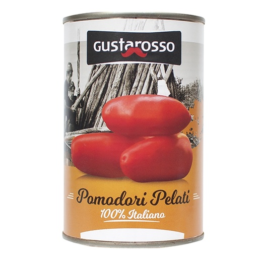 [400616] POMODORI PELATI 100% ITALIANI 400GR*24 GUSTAROSSO