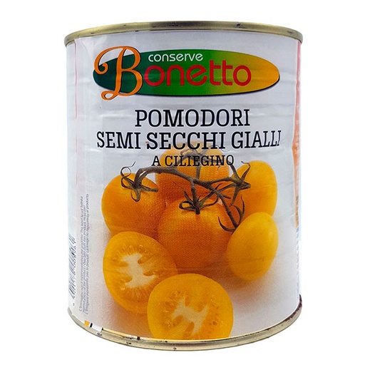 [400075] POMODORO CILIEGINO SEMI-DRY GIALLO (850GR X 6LATAS) BONETTO