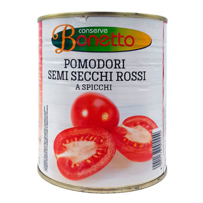 [400074] POMODORO A SPICCHI SEMI-DRY ROSSO (850GR X 6LATAS) BONETTO