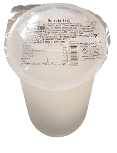[100442] BURRATINA SENZA TESTA (125GR x 16) - LATTÉ PRIMA ROSA