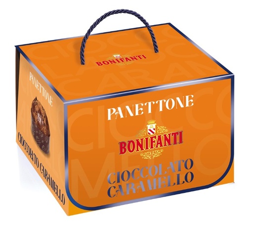 [131427] PANETTONE CIOCCOLATO CARAMELLO 750G 1x6 BONIFANTI