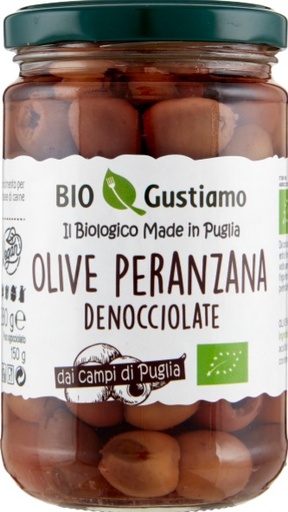 [400524] OLIVE NERE PERANZANA DENOCCIOLATE 280 GR (X 5) BIO GUSTIAMO