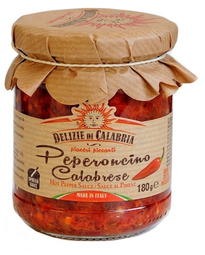[400406] PEPERONCINO TRITATO VETRO 180 GR (X 12)- DELIZIE CALABRIA