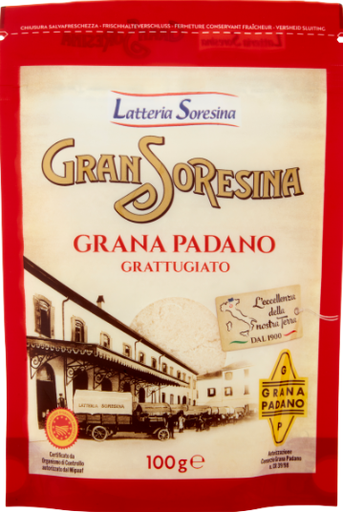 [100187] GRANA PADANO DOP GRATTUGIATTO 100 GR SORESINA